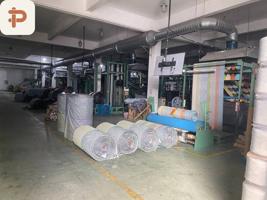 Rolled stock beside the production line