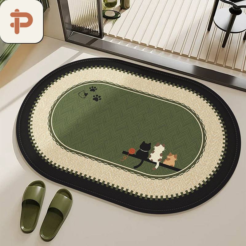 Absorbent Bath Oval Pet Mat