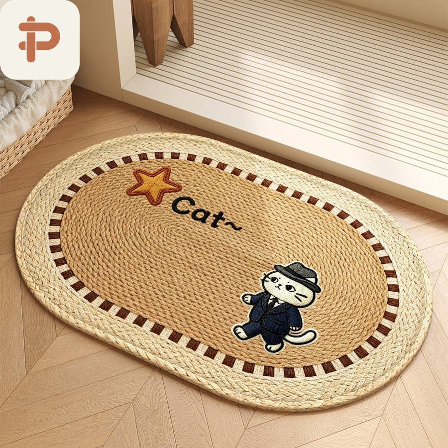 Linen-Look Quick-Dry Bath Pet Mat