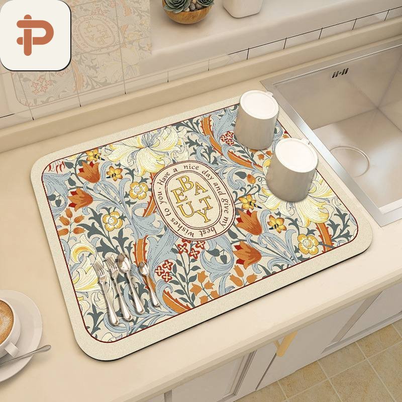Diatomite Absorbent Kitchen Drying Mat, Minimal