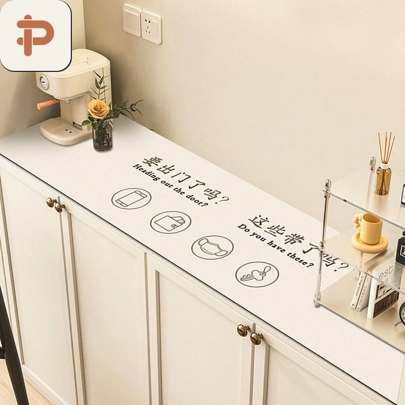 Leather-Look Stain-Resistant Entryway Table Mat