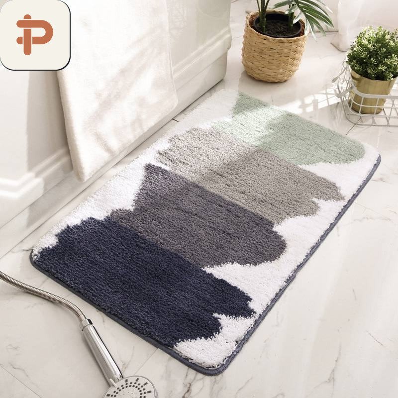 Flocked Absorbent Bath Rug, Nordic