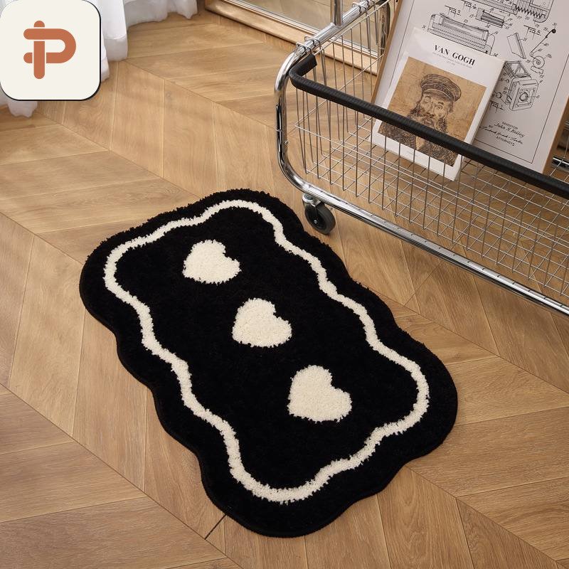 Flocked Absorbent Bath Rug, Instagram-Style