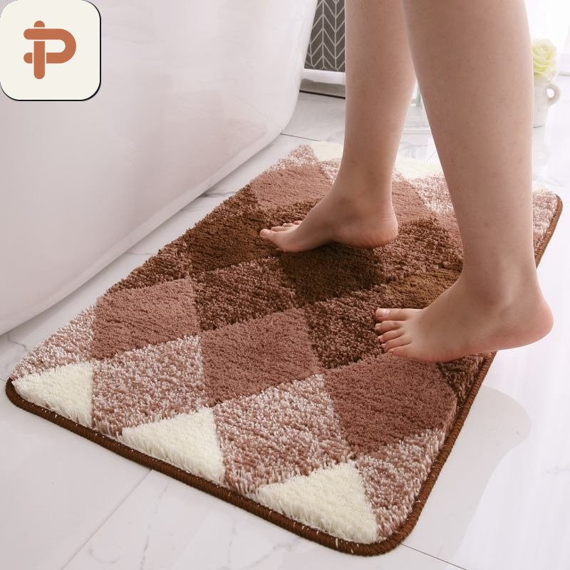 Flocked Absorbent Bath Rug, Ombre