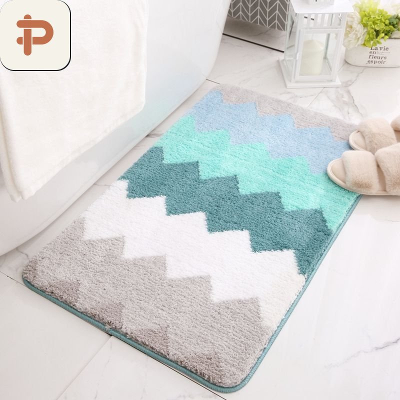 Flocked Absorbent Bath Rug, Non-Slip IV