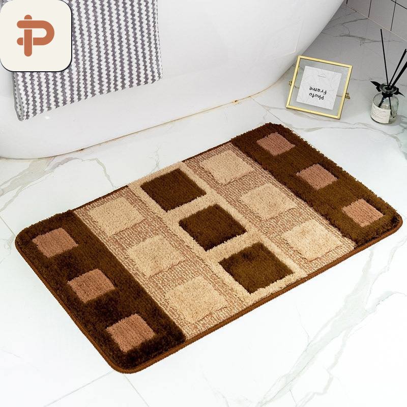 Flocked Non-Slip Bath Rug, Waterproof