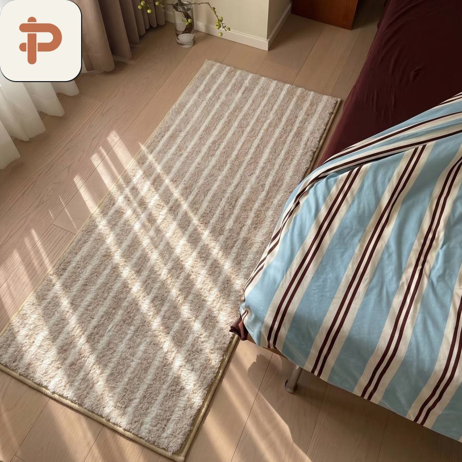 Absorbent Bath Rug, Stripe