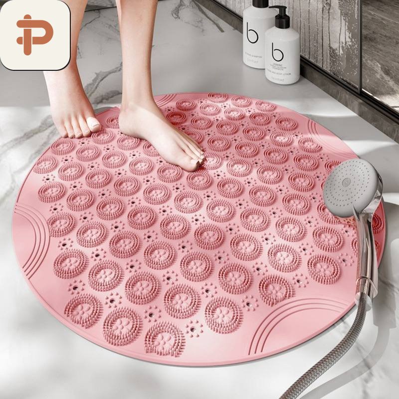 Non-Slip Bath Round Mat, Waterproof, Round