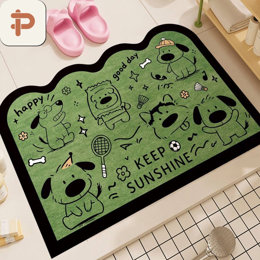 Absorbent Bath Mat, Cartoon, Dog