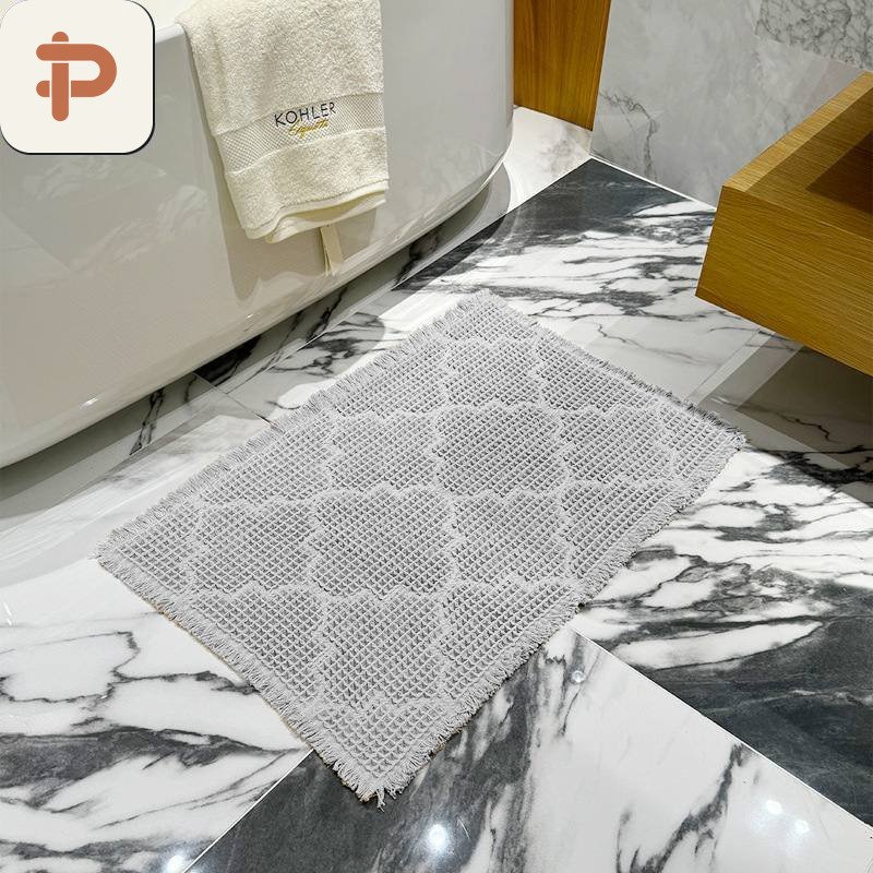 Waffle Weave Absorbent Bath Mat, Waffle, Woven