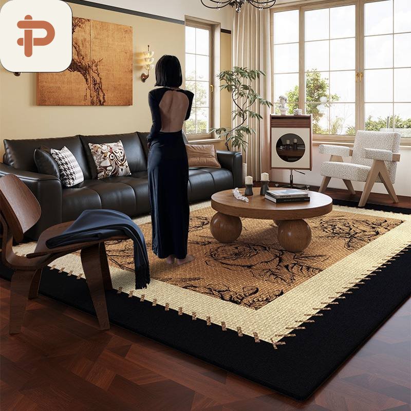 Stain-Resistant Living-Room Rug, Mid-Century