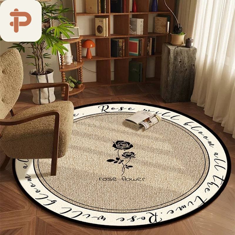 Living-Room Round Rug, Light Luxury