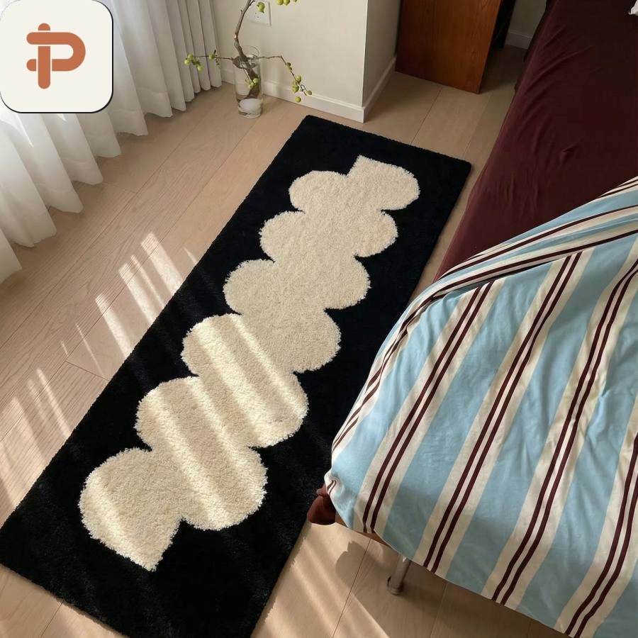 Flocked Absorbent Living-Room Runner, Wave