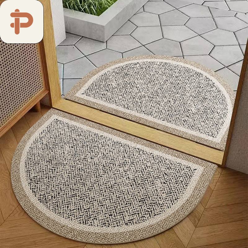 Stain-Resistant Entrance Half-Round Rug, Half-Round