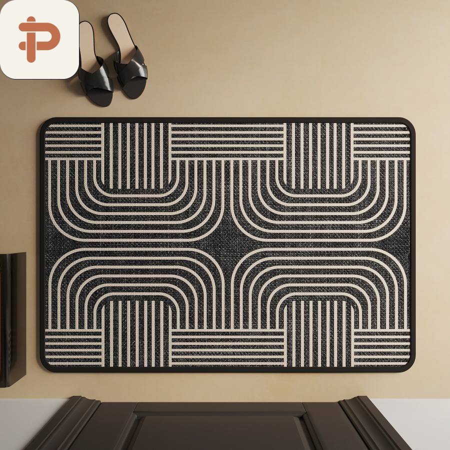 Linen-Look Non-Slip Entrance Rug