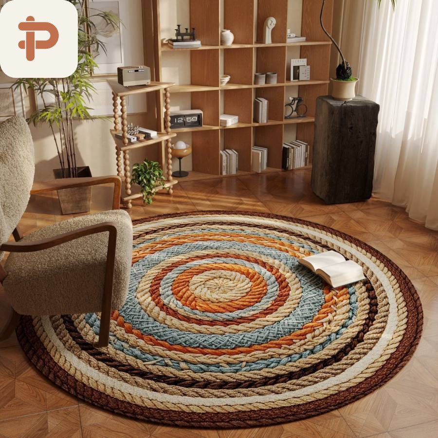 Stain-Resistant Living-Room Round Rug