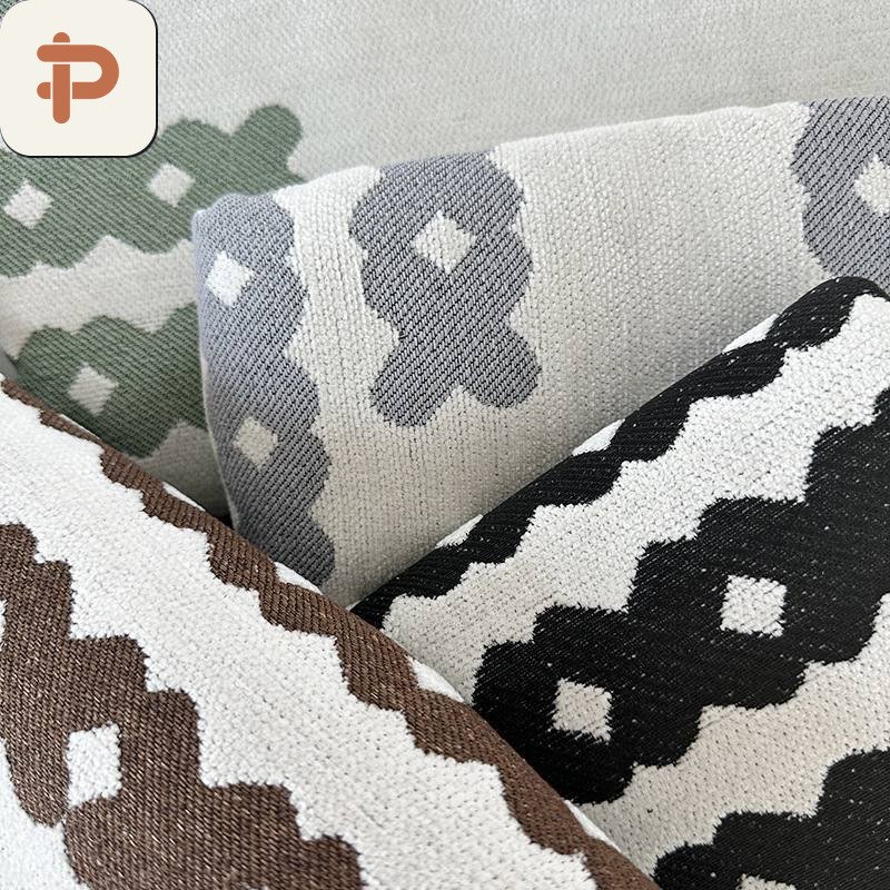 Chenille All-Season Upholstery Fabric, Minimal, Jacquard