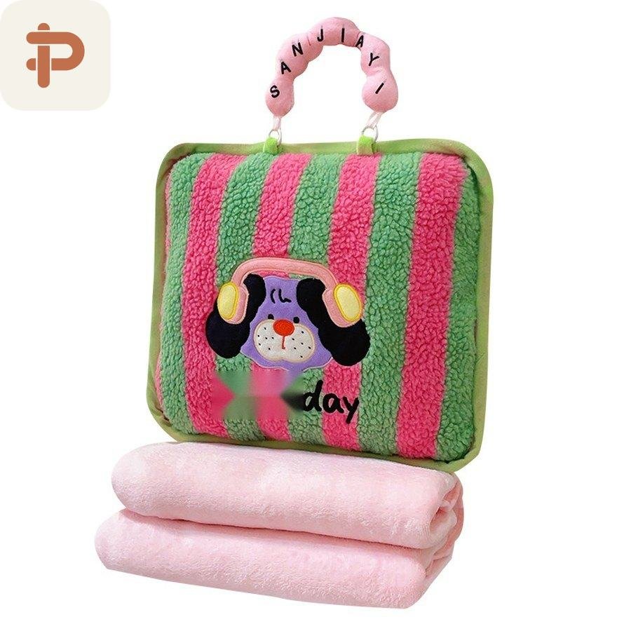 Dopamine Stripe Tote Pillow-Blanket