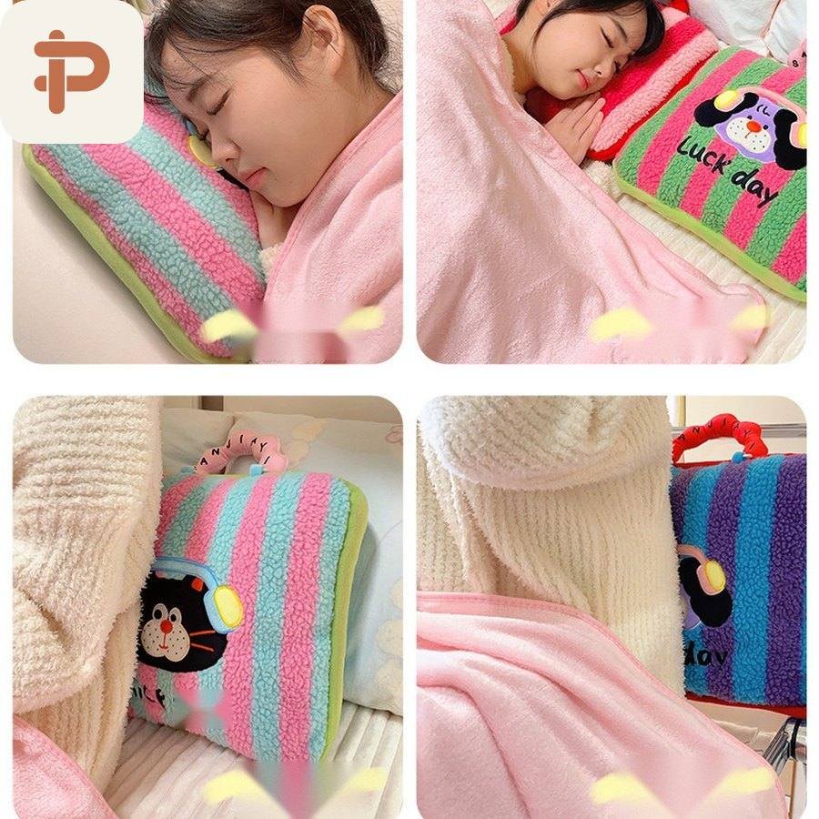 Dopamine Stripe Tote Pillow-Blanket