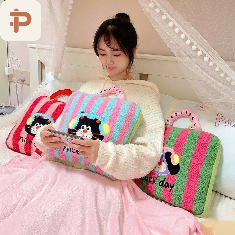 Dopamine Stripe Tote Pillow-Blanket