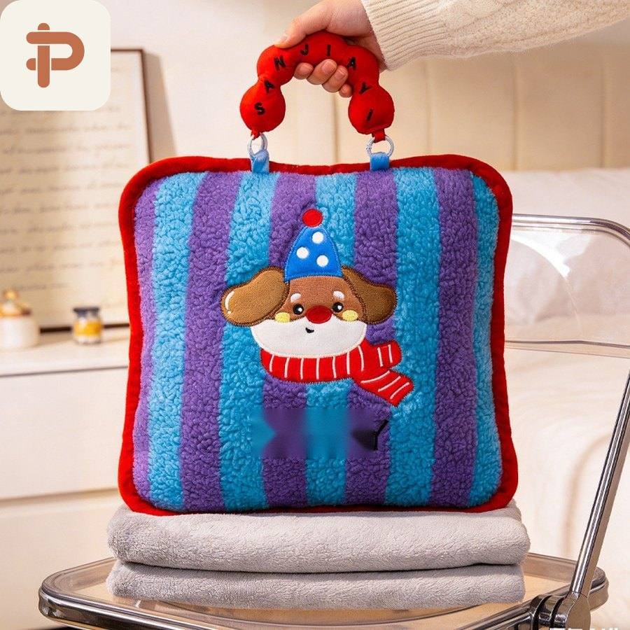 Dopamine Stripe Tote Pillow-Blanket