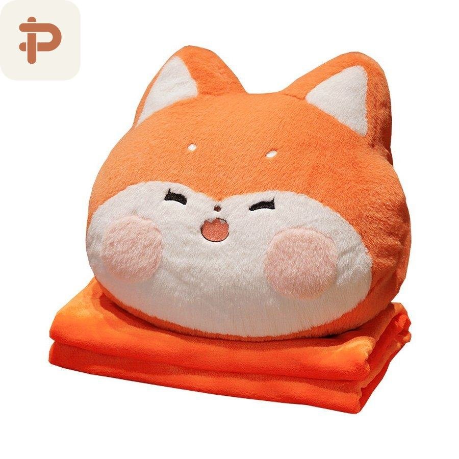 Fox, Cat & Bunny Hand-Warmer Pillow-Blanket