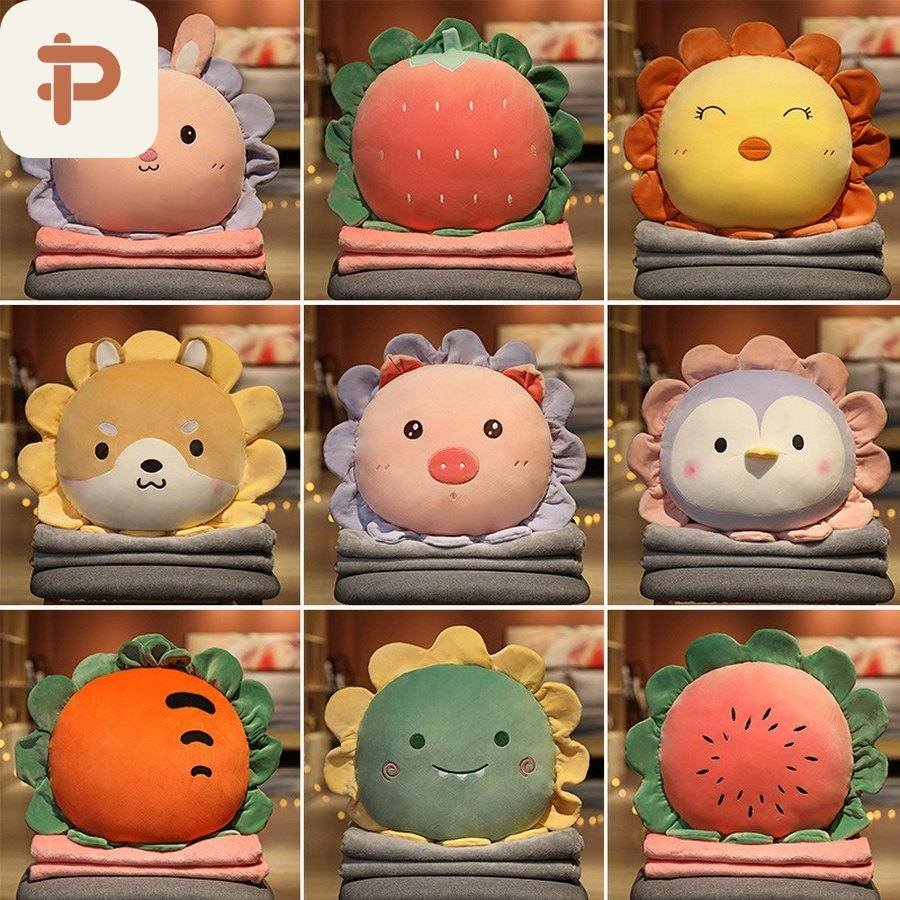 Sunflower Animal Pillow-Blanket