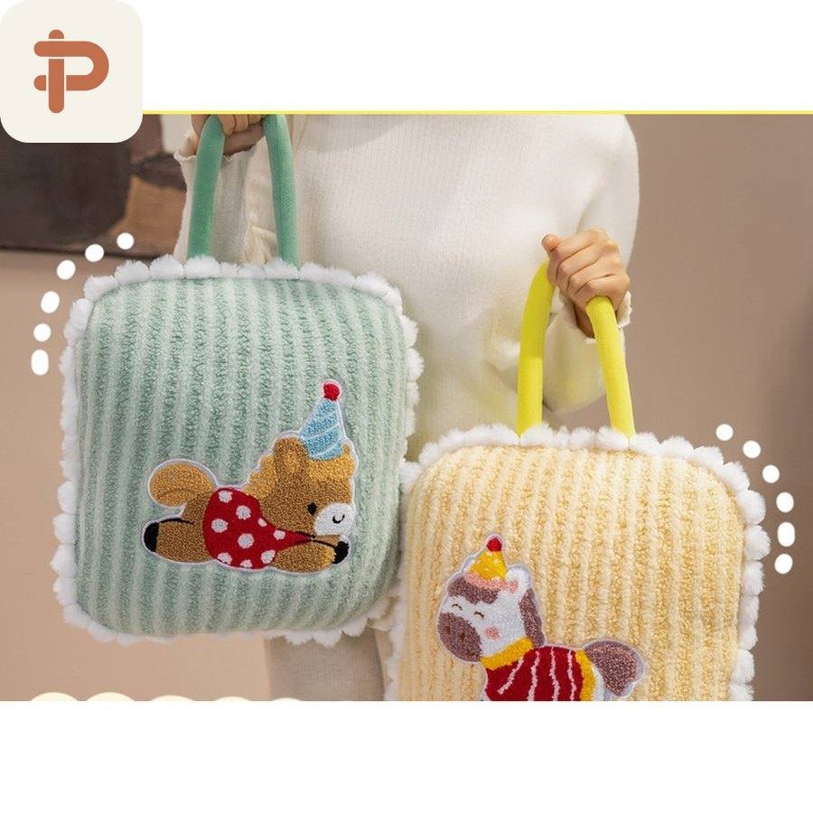 Pony Embroidered Tote Pillow-Blanket