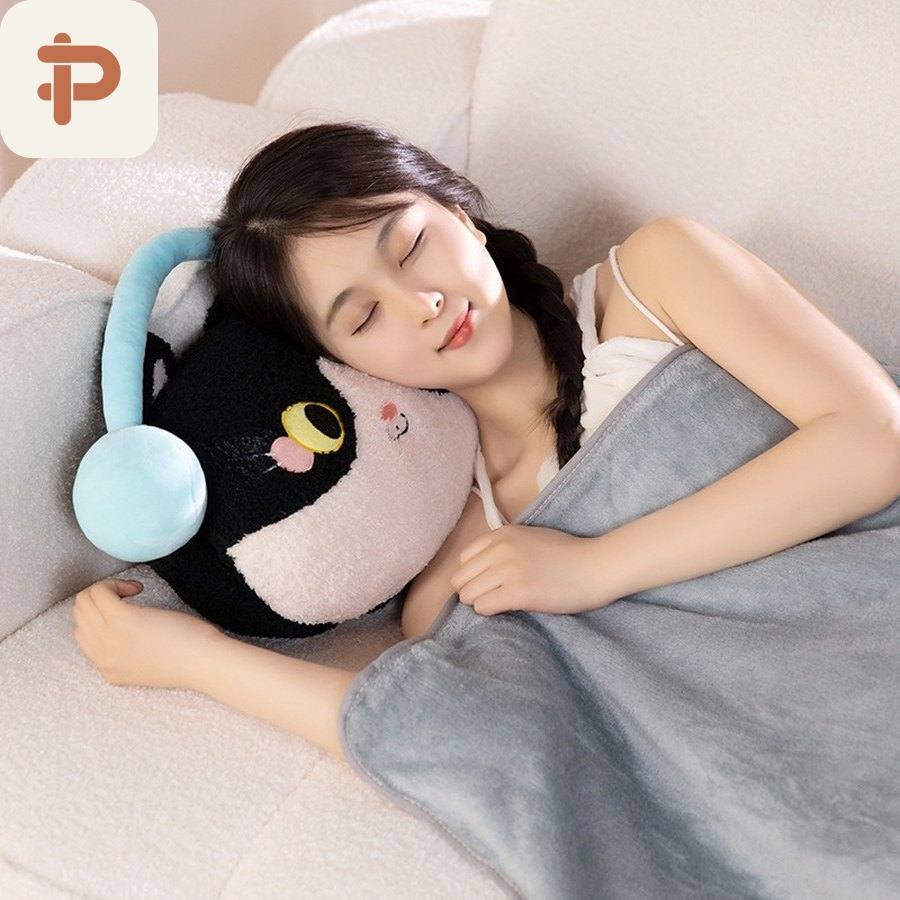 Earmuff Cat Pillow-Blanket