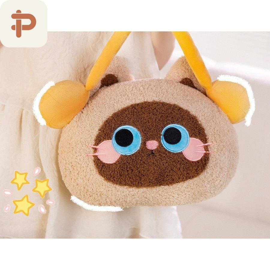 Earmuff Cat Pillow-Blanket