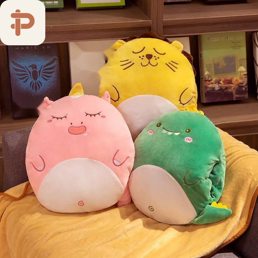 Animal & Veggie Pillow-Blanket, 10 Designs