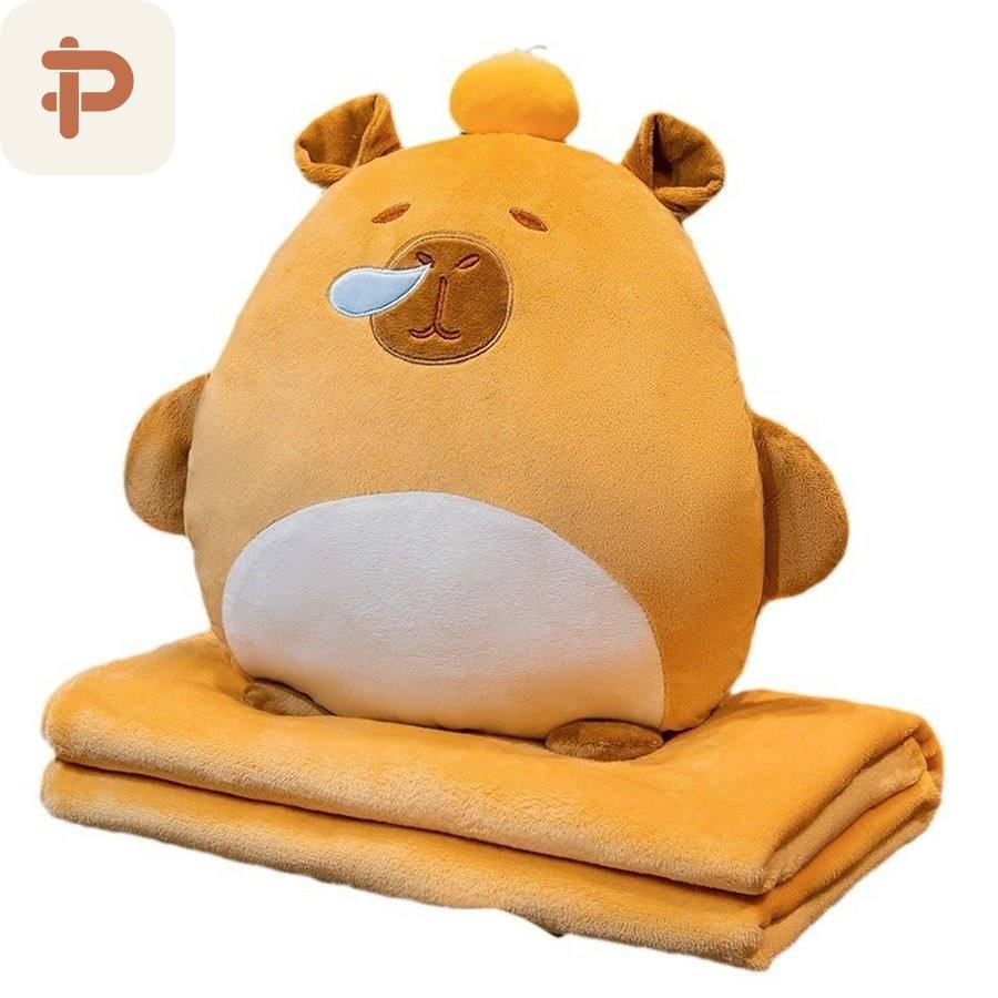 Capybara Hand-Warmer Pillow-Blanket