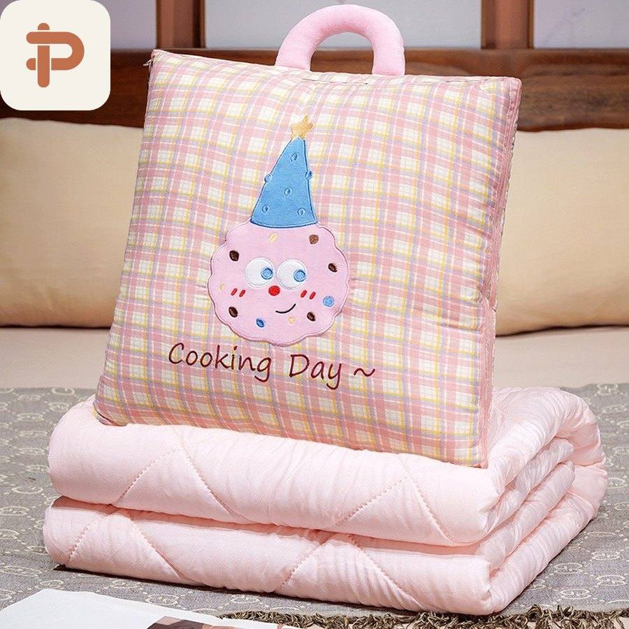 Plaid Cookie Tote Pillow-Quilt, 2 Sizes