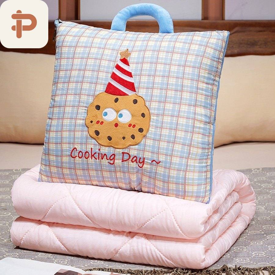 Plaid Cookie Tote Pillow-Quilt, 2 Sizes