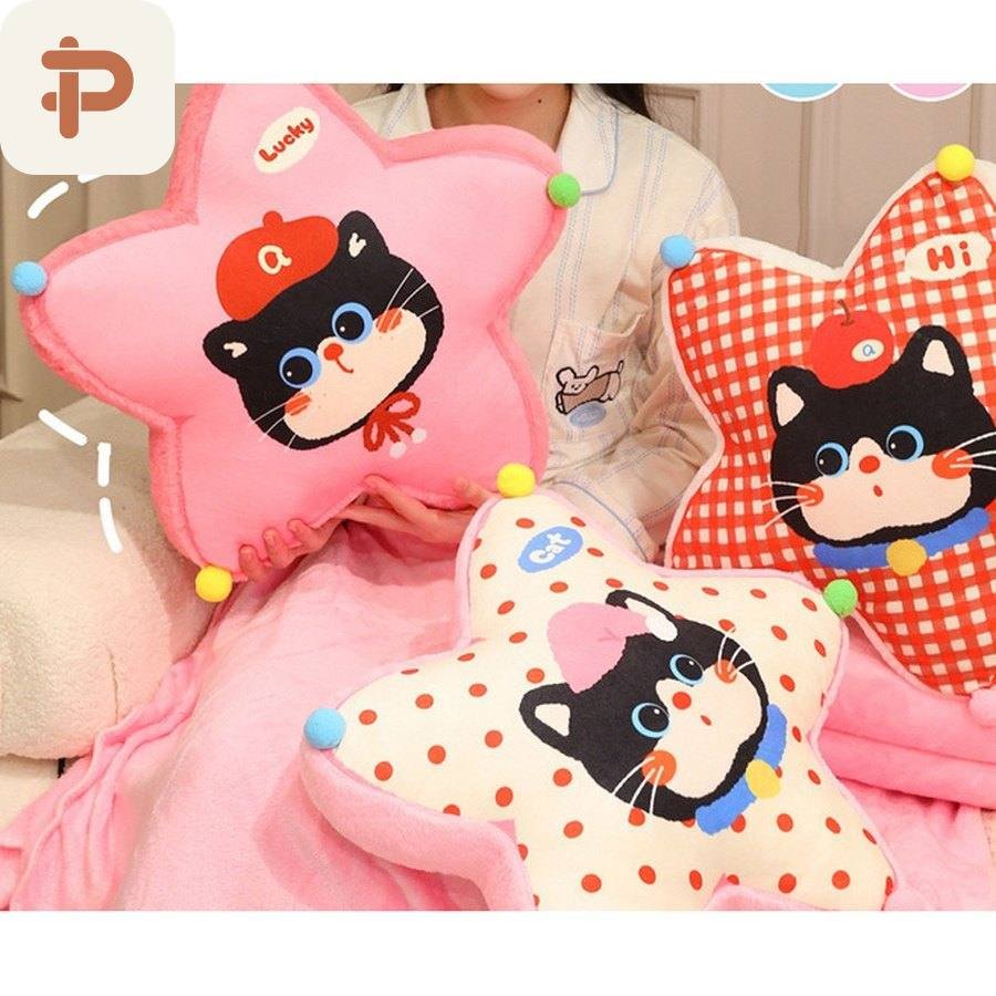 Star Kitty Pillow-Blanket