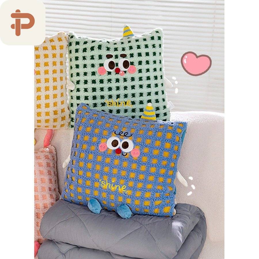 Gingham Monster Tote Pillow-Quilt