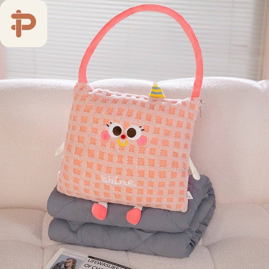Gingham Monster Tote Pillow-Quilt