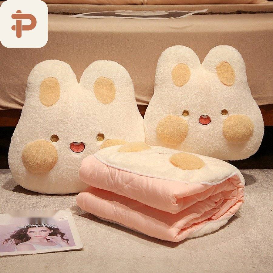 Bunny, Fox & Husky Pillow-Quilt, 2 Sizes