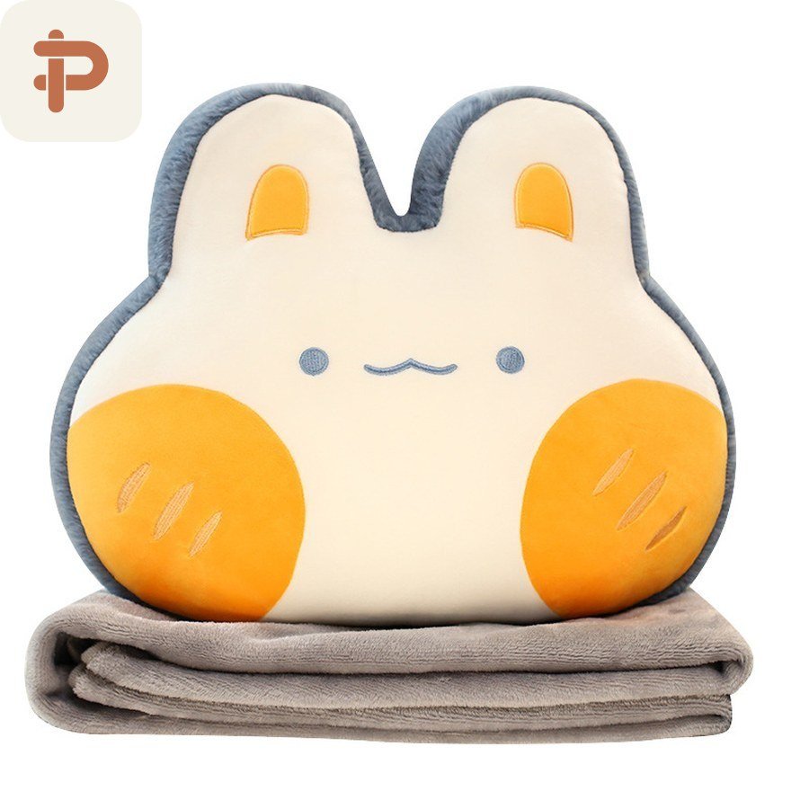 Pastel Animal Pillow-Blanket 2-in-1