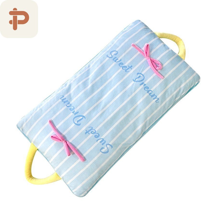 Striped Bow Tote Pillow-Blanket