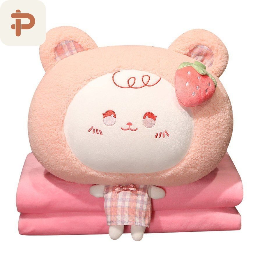 Fruit-Hat Animal Pillow-Blanket