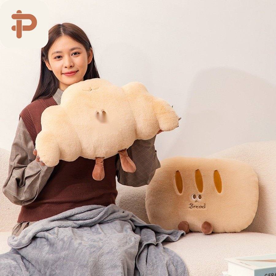 Baguette & Croissant Pillow-Blanket