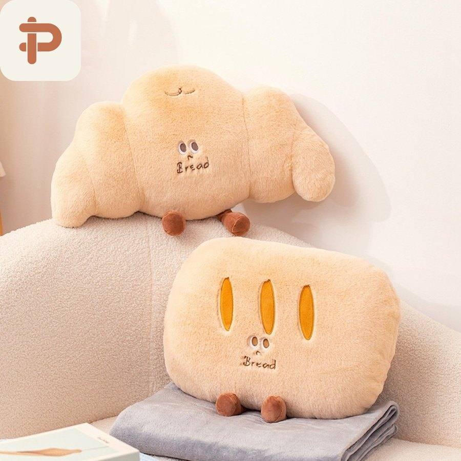 Baguette & Croissant Pillow-Blanket