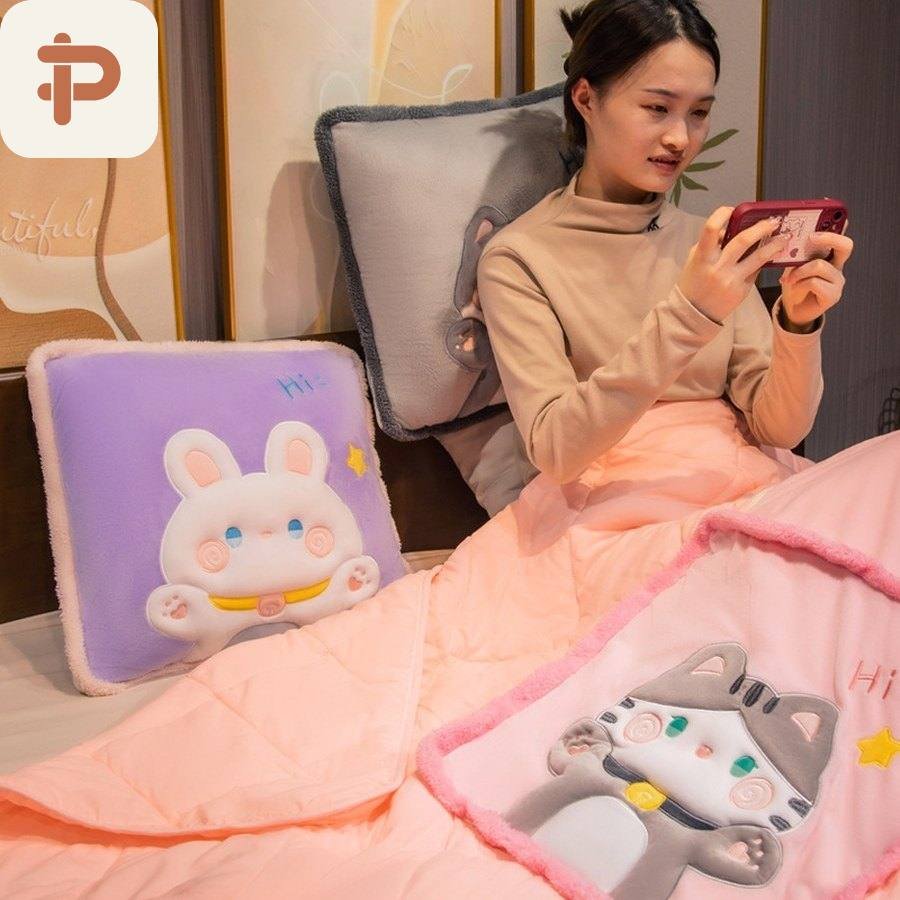 3D Embroidered Animal Pillow-Quilt, 16 Designs