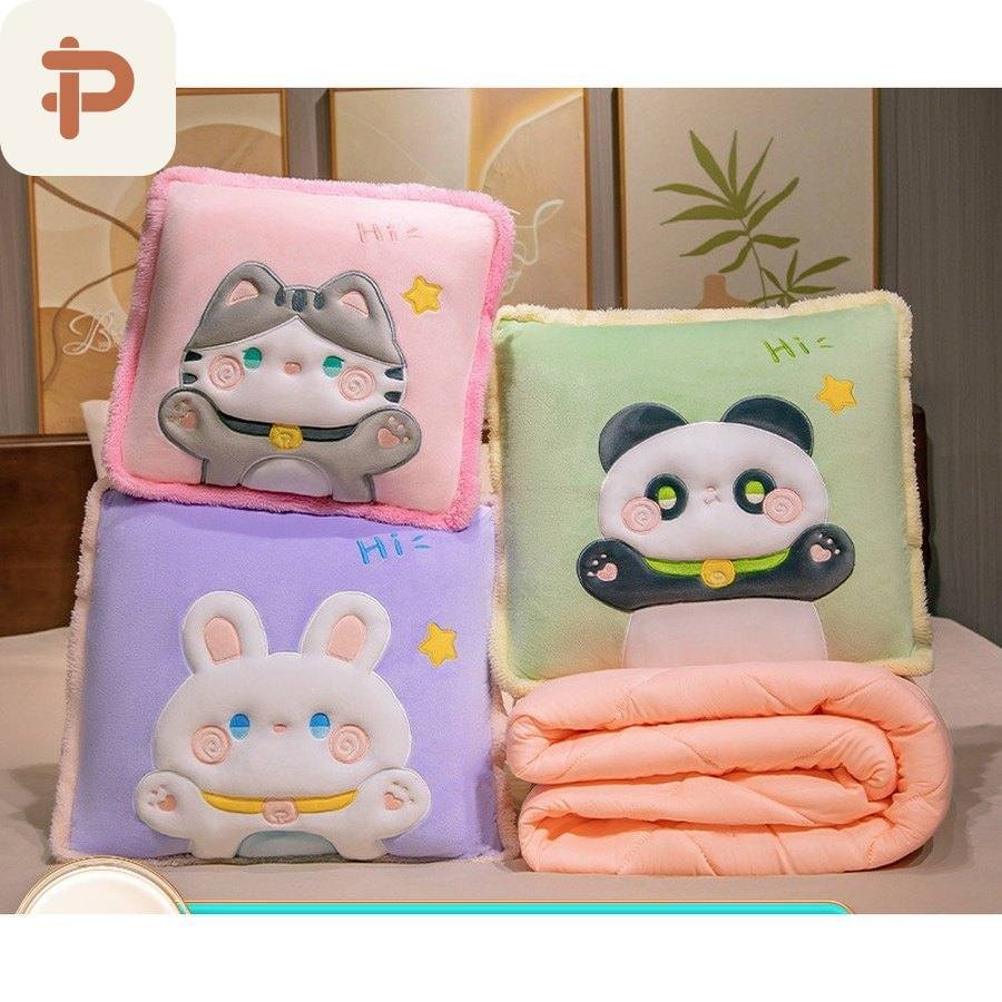 3D Embroidered Animal Pillow-Quilt, 16 Designs