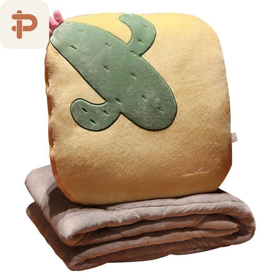 Washed-Cotton Fruit Pillow-Quilt 2-in-1