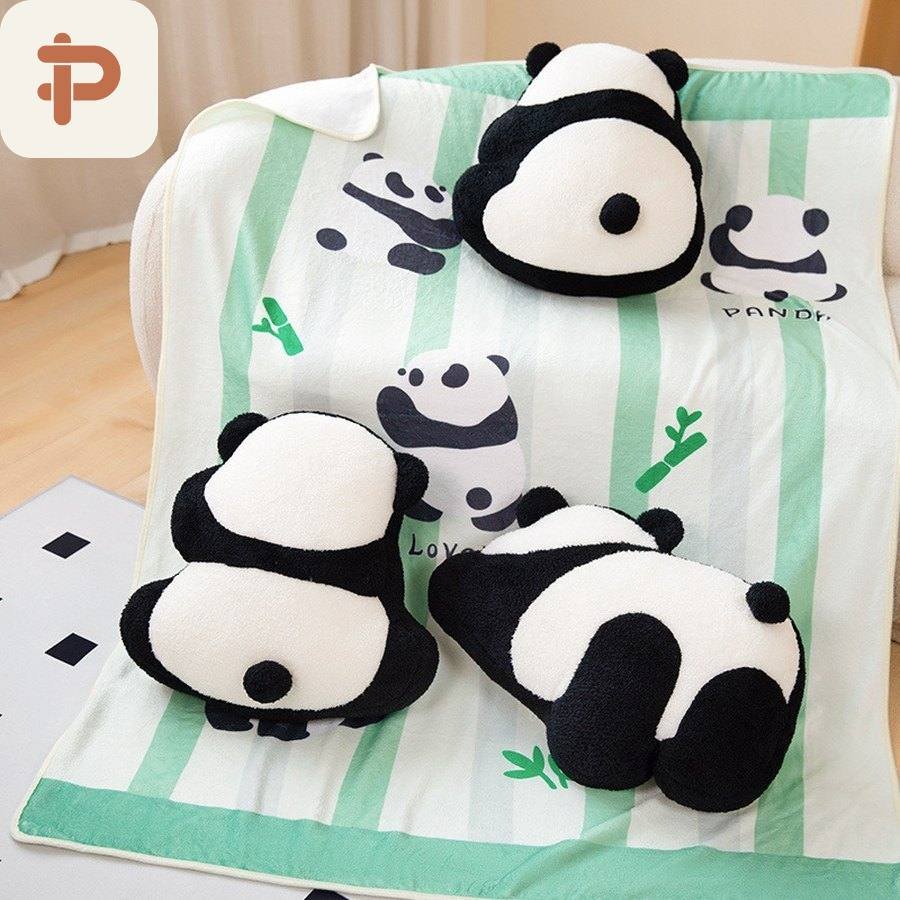 Panda Back Cushion & Blanket