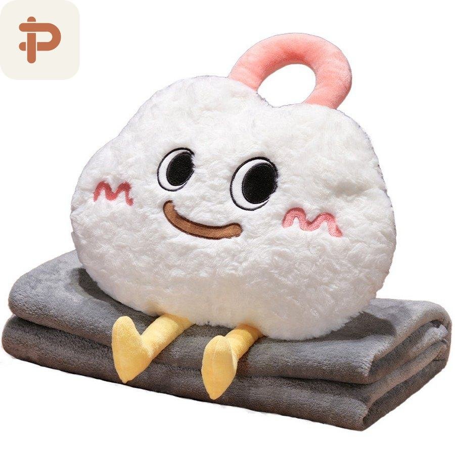 Fluffy Cloud Monster Pillow-Blanket with Handle