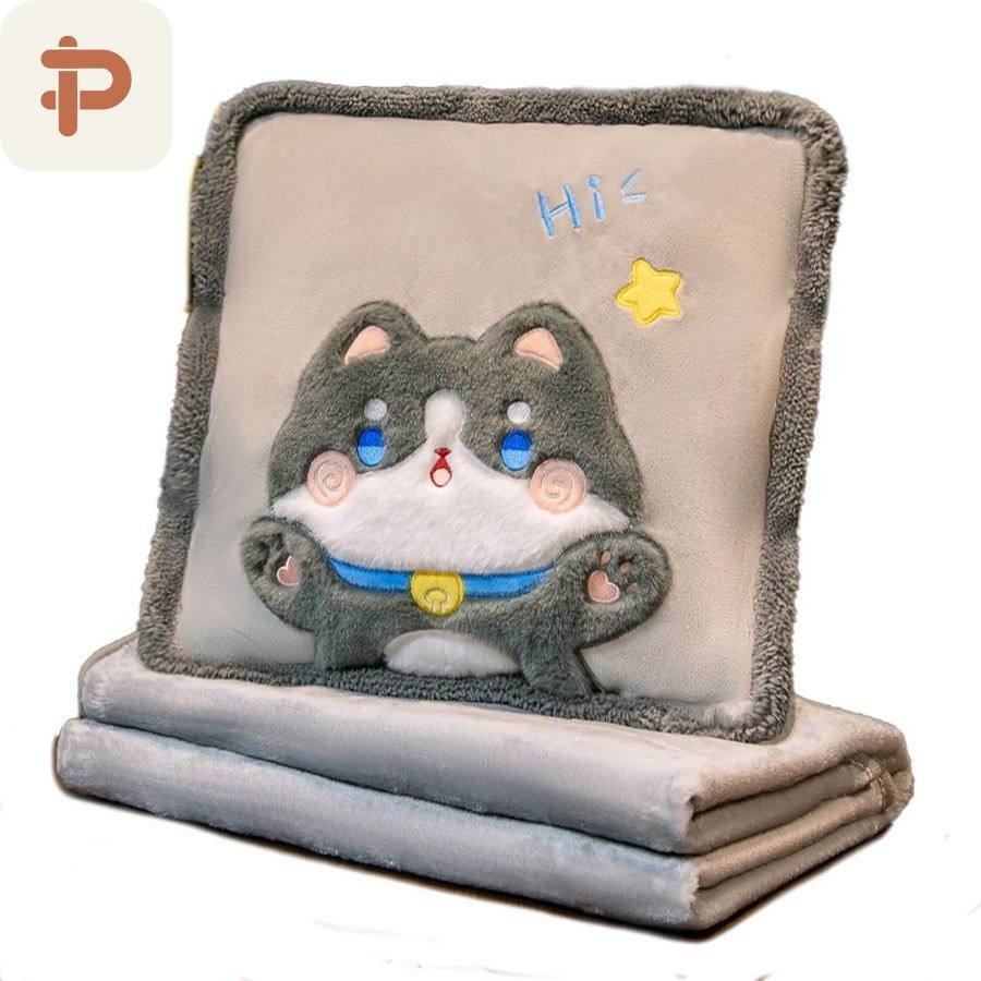 Animal Face Square Pillow-Blanket 3-in-1