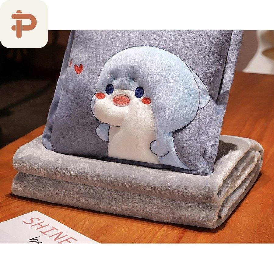 Seal & Shark 3D Pillow-Blanket 3-in-1